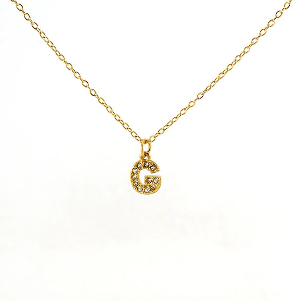 Fashion Stainless Steel And Titanium Steel Necklace With Diamond And Letter Pattern For Unisex