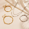 Fashion Stainless Steel And Titanium Steel Round Bead Necklace And Bracelet With Love Water Drops Bell Pattern