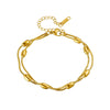 Fashion Stainless Steel And Titanium Steel Round Bead Necklace And Bracelet With Love Water Drops Bell Pattern