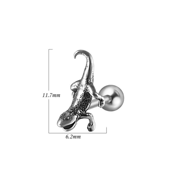 Fashion Stainless Steel Animal Zodiac Shaped Piercing Earrings With Polish Finish