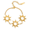 Fashion Stainless Steel Bracelet And Women's Earrings With Electroplating Ins Style Minimalist Sunflower Design