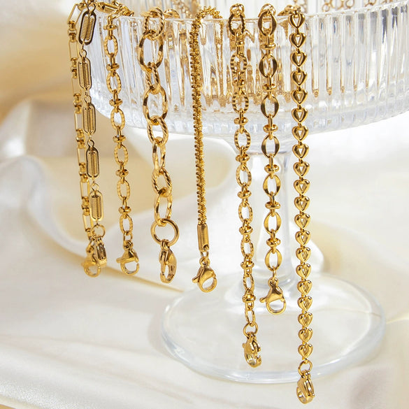 Fashion Stainless Steel Bracelet With Embossed Flower Cuban Chain And Geometric Pattern Electroplated For Men And Women