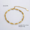 Fashion Stainless Steel Bracelet With Embossed Flower Cuban Chain And Geometric Pattern Electroplated For Men And Women