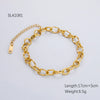 Fashion Stainless Steel Bracelet With Embossed Flower Cuban Chain And Geometric Pattern Electroplated For Men And Women