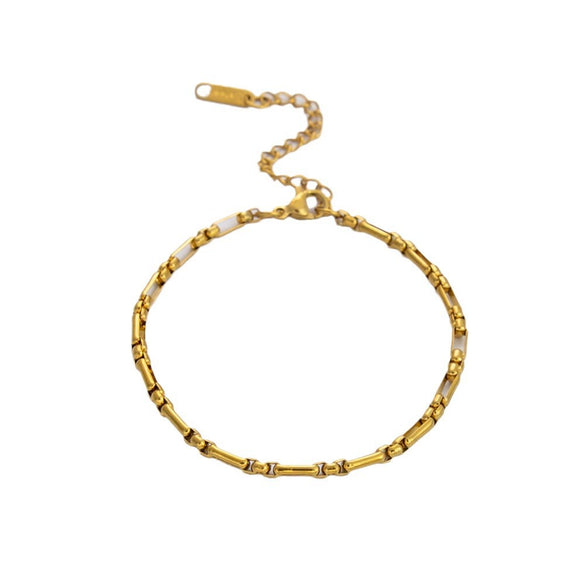 Fashion Stainless Steel Bracelet With Embossed Flower Cuban Chain And Geometric Pattern Electroplated For Men And Women