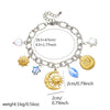 Fashion Stainless Steel Bracelet With Oil Dripping Tulip Moon Star Heart Shape Flower And Geometric Patterns Electroplated