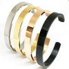 Fashion Stainless Steel C Shaped Open Bracelet For Men With Smooth Finish And Vacuum Plated Craftsmanship