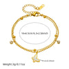 Fashion Stainless Steel Double Layer Stacked Chain Butterfly Pendant Women's Bracelet With Diamond And Electroplating Treatment