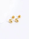 Fashion Stainless Steel Electroplated 18k Gold Heart Stud Earrings