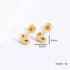 Fashion Stainless Steel Electroplated 18k Gold Heart Stud Earrings