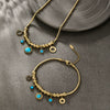 Fashion Stainless Steel Electroplated Jewelry Set With Snake Bone Chain For Women