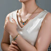 Fashion Stainless Steel Electroplated Jewelry Set With Snake Bone Chain For Women