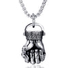 Fashion Stainless Steel Fist Pendant Necklace With Geometric Design And Electroplating