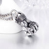 Fashion Stainless Steel Fist Pendant Necklace With Geometric Design And Electroplating