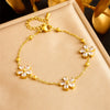 Fashion Stainless Steel Flower Necklace Jewelry Suit With Electroplating Treatment