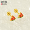 Fashion 316L Stainless Steel Fruit Watermelon Earrings For Women With Electroplating