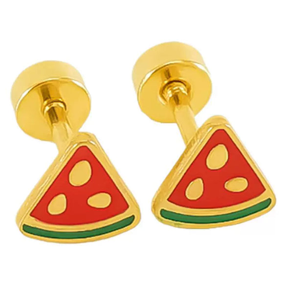 Fashion 316L Stainless Steel Fruit Watermelon Earrings For Women With Electroplating