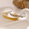 Fashion Stainless Steel Geometric Concave Smooth Opening Bracelet Electroplated Hand Jewelry