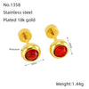 Fashion 316L Stainless Steel Geometric Electroplated Women's Earrings
