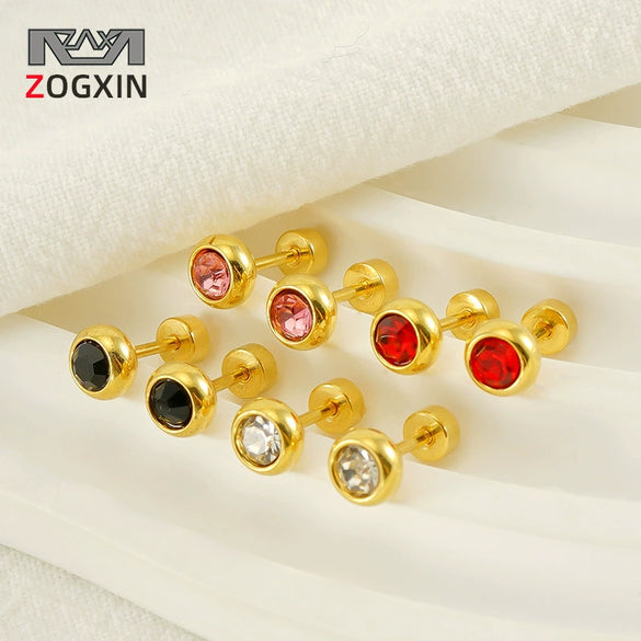 Fashion 316L Stainless Steel Geometric Electroplated Women's Earrings