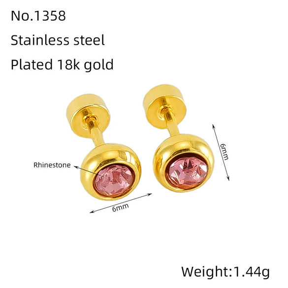 Fashion 316L Stainless Steel Geometric Electroplated Women's Earrings