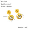 Fashion 316L Stainless Steel Geometric Electroplated Women's Earrings