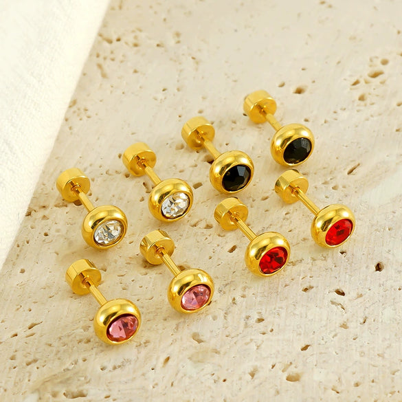 Fashion 316L Stainless Steel Geometric Electroplated Women's Earrings