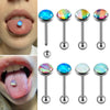 Fashion Stainless Steel Geometric Flash Tongue Ring Piercing Jewelry