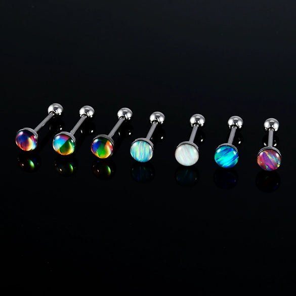 Fashion Stainless Steel Geometric Flash Tongue Ring Piercing Jewelry