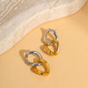 Fashion Stainless Steel Geometric M?bius Ring Electroplated Women's Earrings