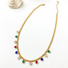 Fashion Stainless Steel Geometric Tassel Zircon Necklace With Electroplating