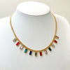 Fashion Stainless Steel Geometric Tassel Zircon Necklace With Electroplating
