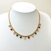 Fashion Stainless Steel Geometric Tassel Zircon Necklace With Electroplating