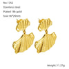 Fashion Stainless Steel Ginkgo Leaf Earrings For Women Electroplated