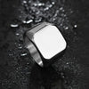Fashion Geometric Customization Laser Engraving 304 Stainless Steel No Inlaid 18K Gold Plated Men'S Men Band Rings