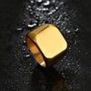 Fashion Geometric Customization Laser Engraving 304 Stainless Steel No Inlaid 18K Gold Plated Men'S Men Band Rings