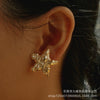 Fashion Stainless Steel Goldplated Asymmetrical Starfish Heartshaped Women's Earrings Polished