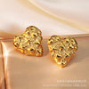 Fashion Stainless Steel Goldplated Asymmetrical Starfish Heartshaped Women's Earrings Polished