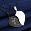 Fashion Stainless Steel Heart Pendant Necklace Set For Couples Electroplated Chain Necklace Gift