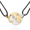 Fashion Stainless Steel Heart Pendant Necklace Set For Couples Electroplated Chain Necklace Gift