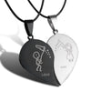 Fashion Stainless Steel Heart Pendant Necklace Set For Couples Electroplated Chain Necklace Gift