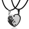 Fashion Stainless Steel Heart Pendant Necklace Set For Couples Electroplated Chain Necklace Gift