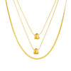 Fashion Stainless Steel Heart Shape Pendant Multi Layer Chain Necklace With Gold Plated Electroplating Process For Women