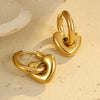 Fashion Stainless Steel Heart Star Geometric Earrings With Electroplating For Women