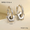 Fashion Stainless Steel Heart Star Geometric Earrings With Electroplating For Women