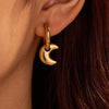 Fashion Stainless Steel Heart Star Geometric Earrings With Electroplating For Women
