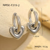 Fashion Stainless Steel Heart Star Geometric Earrings With Electroplating For Women