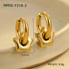 Fashion Stainless Steel Heart Star Geometric Earrings With Electroplating For Women