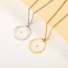 Fashion Stainless Steel Heartshaped Ing Flower Seeds Pendant Necklace With O Chain And Electroplating