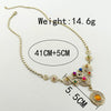 Fashion Stainless Steel Heavy Industry Necklace For Women With Metal Stitching Line Inlaid With Natural Stone And Electroplating Plants And Flowers Style